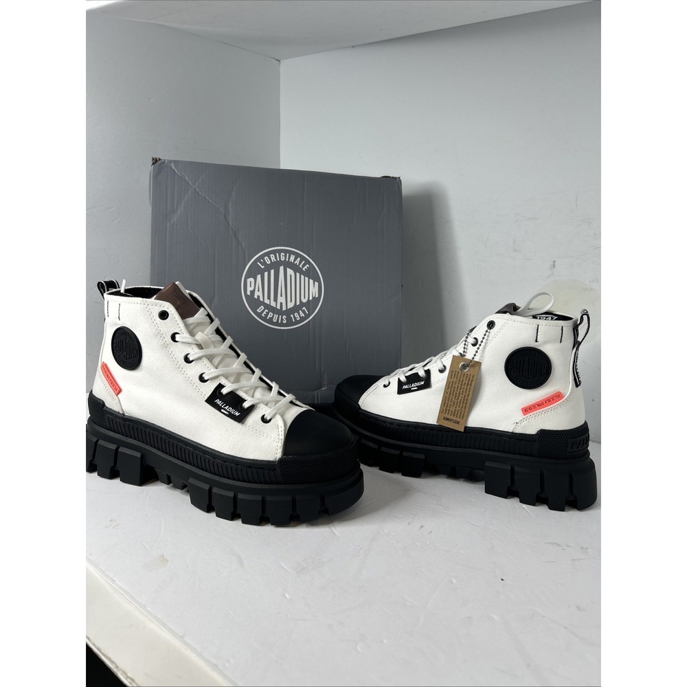 NEW‎ Palladium Revolt Hi TX Star White Platform Boots 97242 116 ~ Sz Women 8